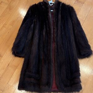Vintage Luxurious Dark Brown Fur Coat